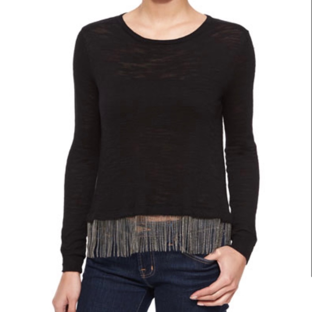 NWT Milly chain fringe swing sweater top XS $335